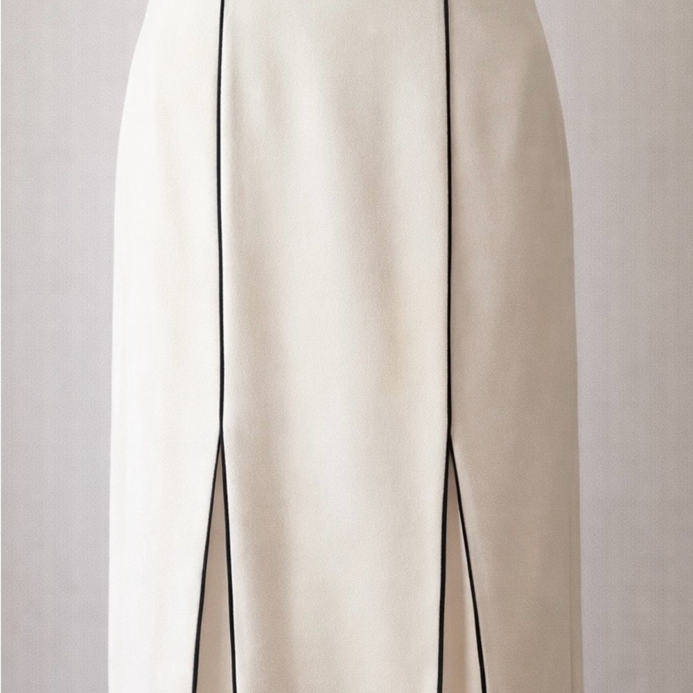 Ralph Lauren Cream Pencil Skirt with Black Trim